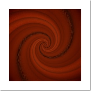 Abstract helix, swirling red funnel Posters and Art